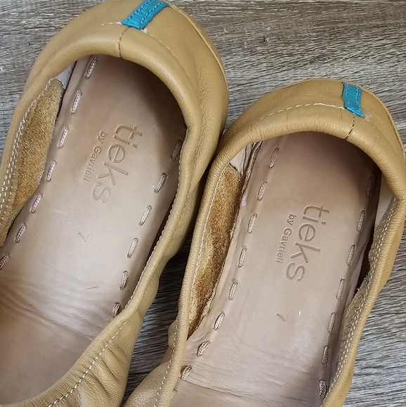 EUC TIEKS CAMEL LEATHER BALLET FLATS SIZE 7 - Picture 6 of 8